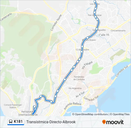 K181 Bus Line Map