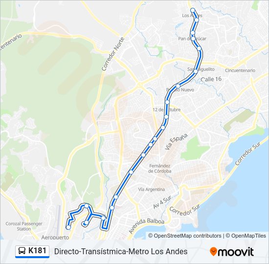 K181 Bus Line Map