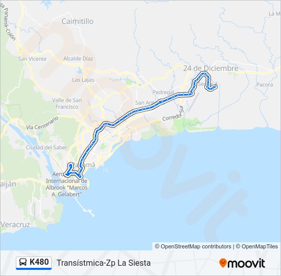 K480 Bus Line Map