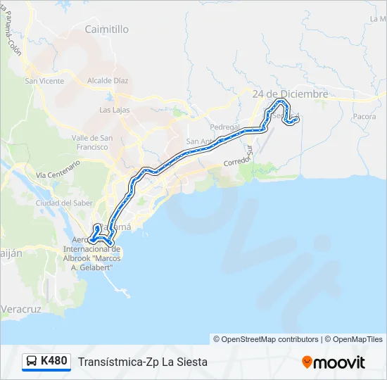 K480 Bus Line Map