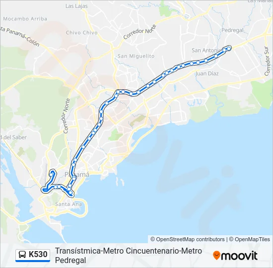 K530 Bus Line Map