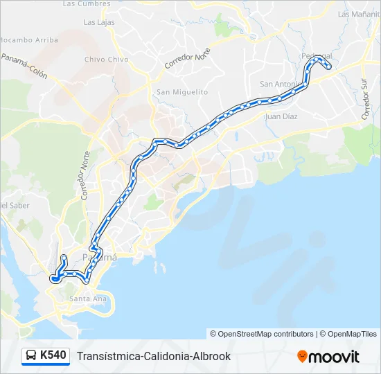 K540 Bus Line Map