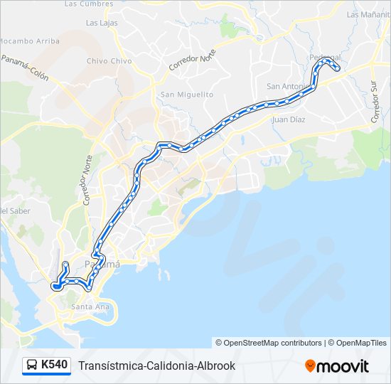 K540 bus Line Map