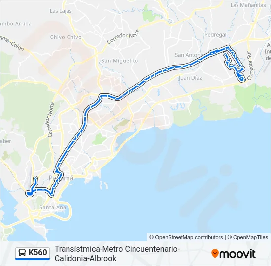 K560 Bus Line Map