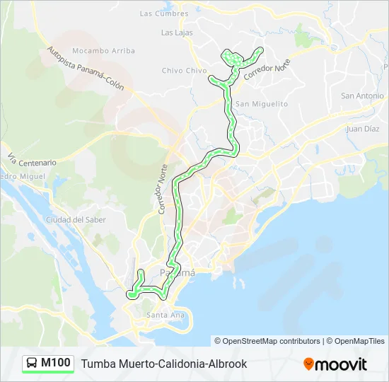 M100 Bus Line Map