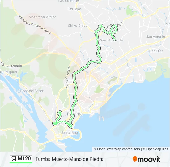 M120 Bus Line Map