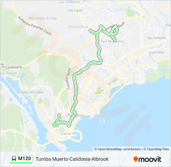 M120 Bus Line Map