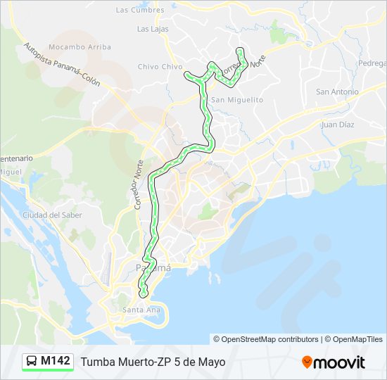 M142 Bus Line Map