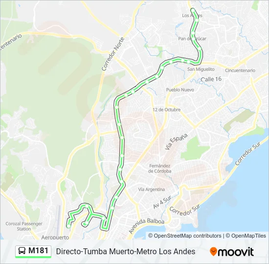 M181 Bus Line Map