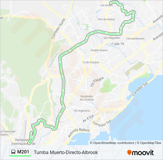 M201 bus Line Map