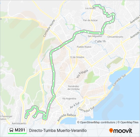M201 Bus Line Map