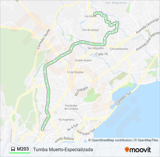 M203 bus Line Map