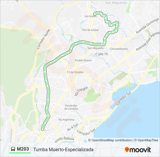 M203 Bus Line Map