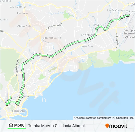 M500 Bus Line Map