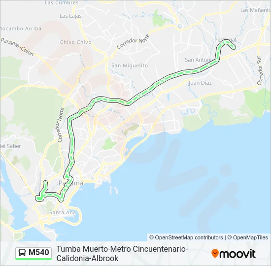 M540 Bus Line Map