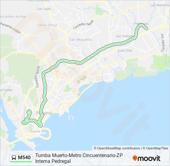 Mapa de M540 de autobús