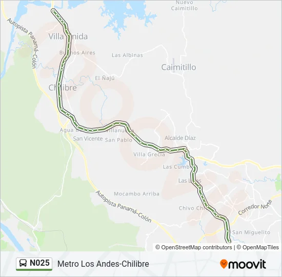 N025 Bus Line Map
