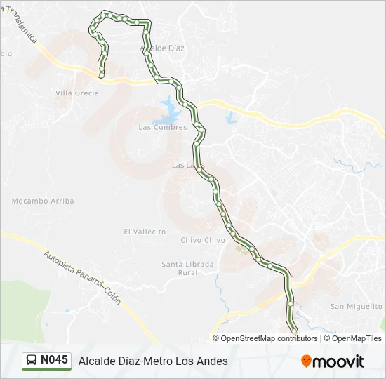 N045 Bus Line Map