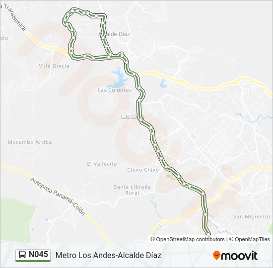 N045 Bus Line Map