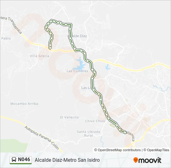 N046 Bus Line Map