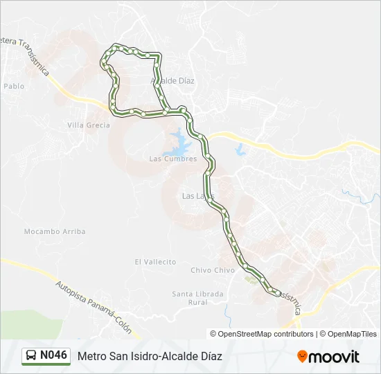 N046 Bus Line Map