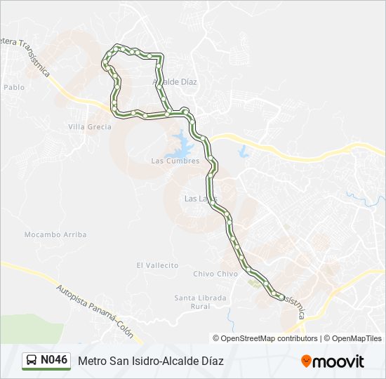 N046 bus Line Map