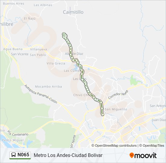 N065 Bus Line Map