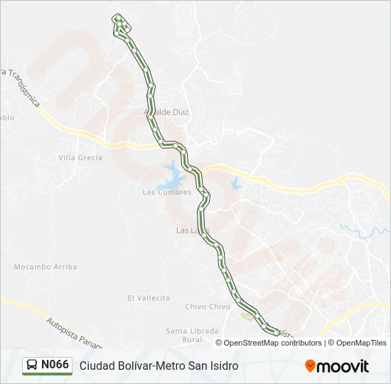 N066 Bus Line Map