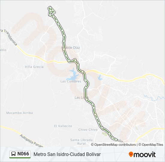 N066 Bus Line Map