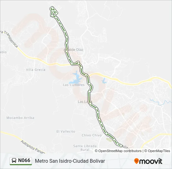 N066 Bus Line Map