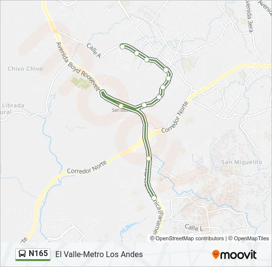 N165 Bus Line Map