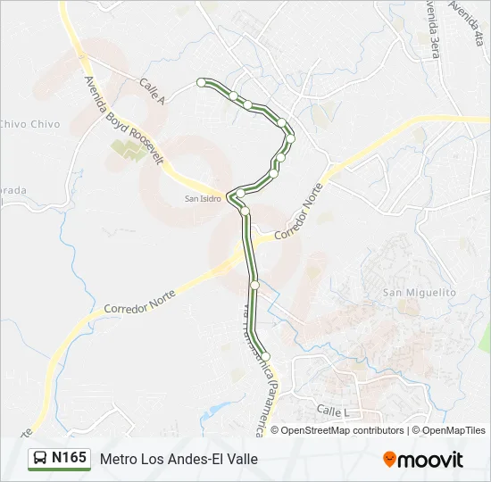 N165 Bus Line Map