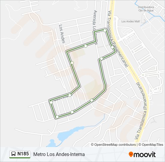 N185 bus Line Map