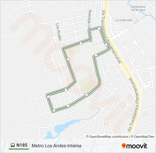 N185 Bus Line Map