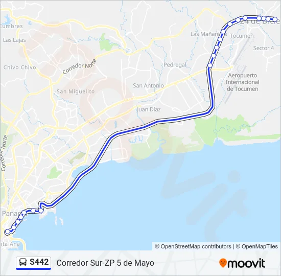 S442 Bus Line Map