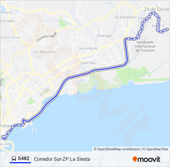 Mapa de S482 de autobús