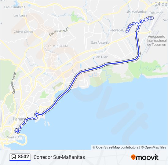 S502 bus Line Map