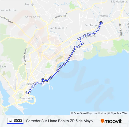 S532 Bus Line Map