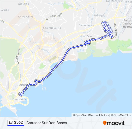 Mapa de S562 de autobús