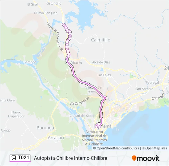 T021 Bus Line Map