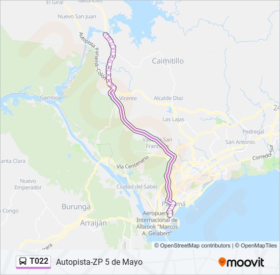 T022 bus Line Map