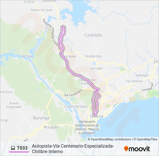 T033 Bus Line Map