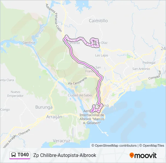 T040 Bus Line Map