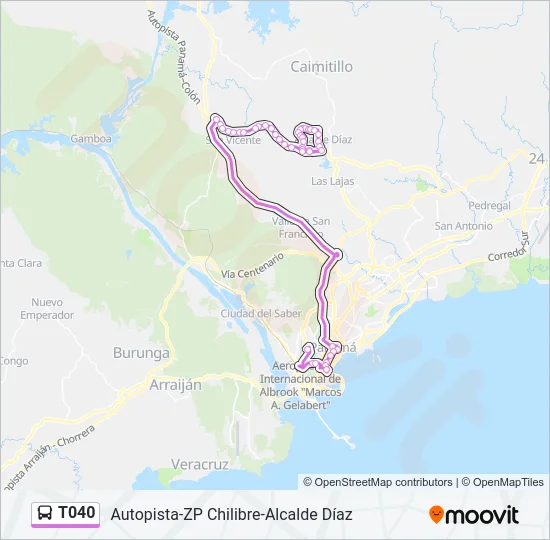 T040 Bus Line Map