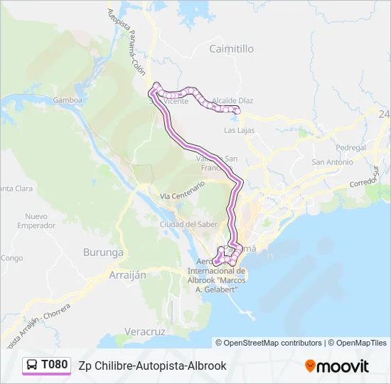 T080 Bus Line Map