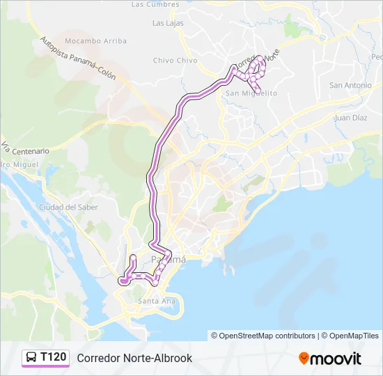 T120 Bus Line Map