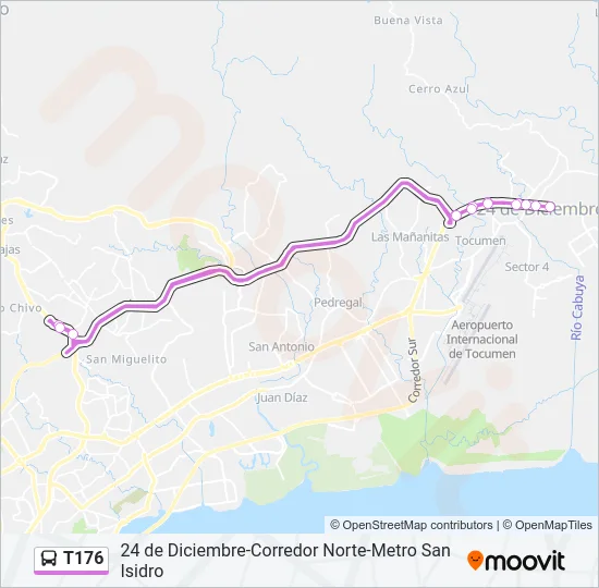 T176 Bus Line Map