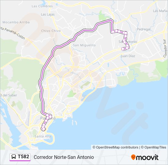 T582 Bus Line Map