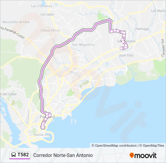 T582 Bus Line Map