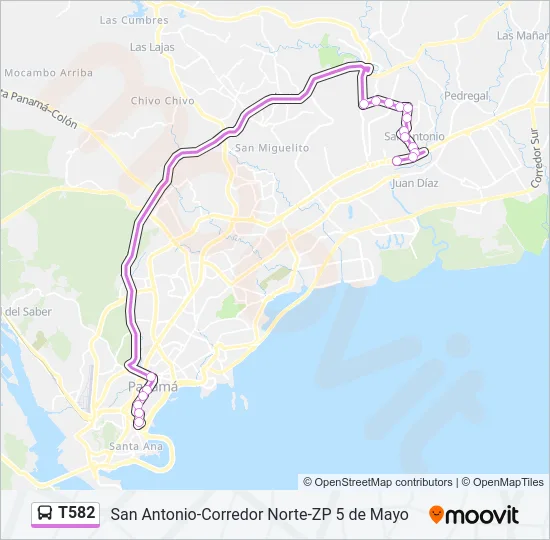 T582 Bus Line Map